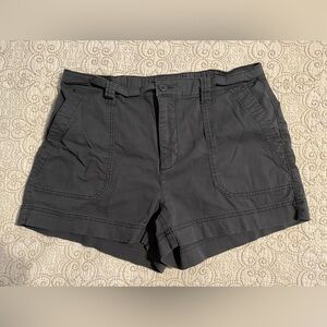 (S40)Old Navy Large Charcoal Gray High Waist Relaxed Chino Shorts